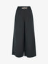 Pantalon palazzo taille froncée à anneaux - Noir - 1