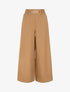 Pantalon palazzo taille froncée à anneaux - Camel - 1