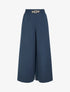 Pantalon palazzo taille froncée à anneaux - Marine - 1