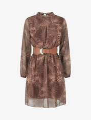 Robe irisée à imprimé feuillage - Marron - 1