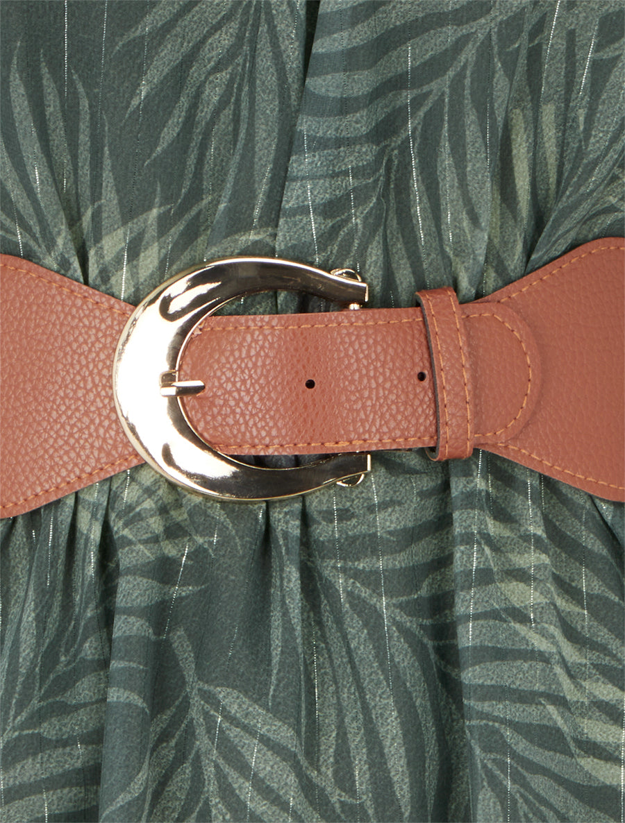 Robe irisée à imprimé feuillage - Kaki - 3