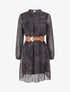 Robe irisée à imprimé feuillage - Noir - 1