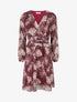Robe imprimé feuillage à rayures irisées - Prune - 1