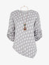 Pull fin asymétrique à imprimé pied de poule - Gris - 1