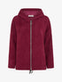 Gilet en maille zippé à capuche - Lie de vin - 1
