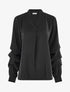 Blouse fluide unie à manches stylisées - Noir - 1