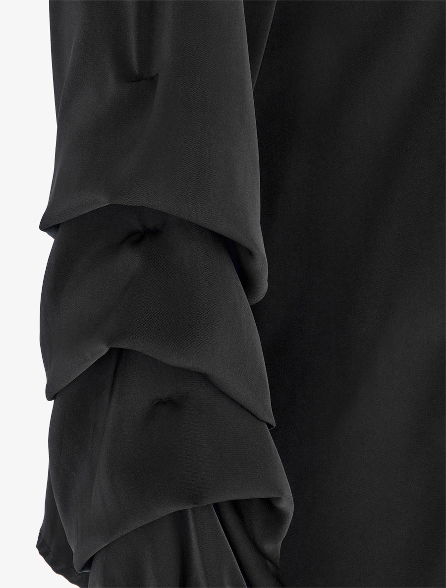 Blouse fluide unie à manches stylisées - Noir - 3
