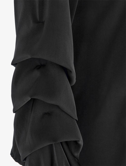 Blouse fluide unie à manches stylisées - Noir - 3