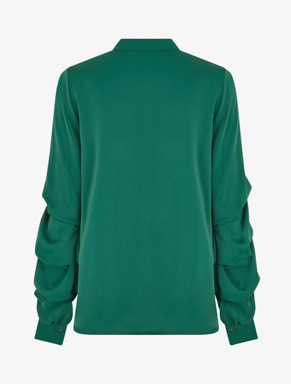 Blouse fluide unie à manches stylisées - Vert sapin - 2