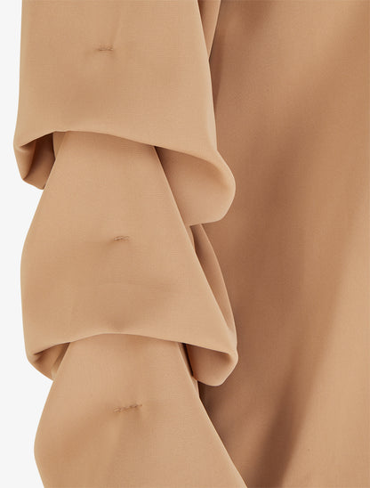 Blouse fluide unie à manches stylisées - Camel clair - 3