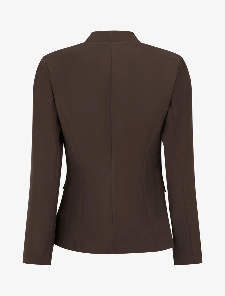 Einfarbiger Blazer mit Knöpfen - Braun