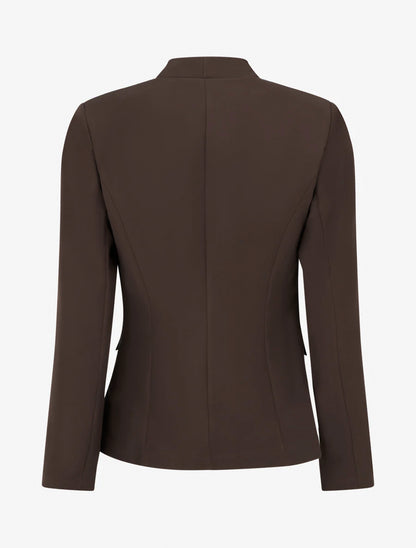 Einfarbiger Blazer mit Knöpfen - Braun