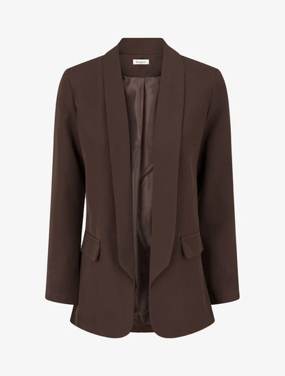 Unifarbener Blazer mit dekorativen Taschen - Braun