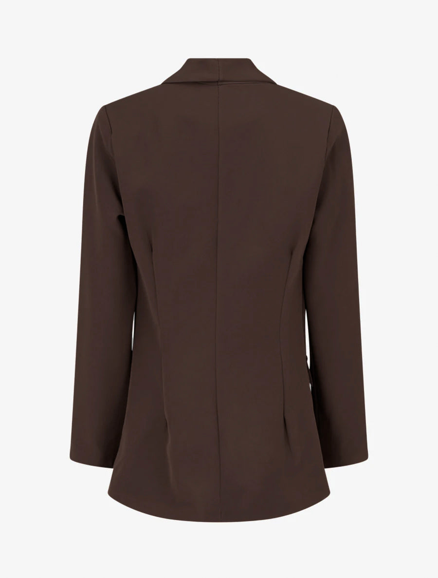 Unifarbener Blazer mit dekorativen Taschen - Braun