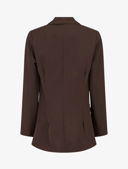 Unifarbener Blazer mit dekorativen Taschen - Braun