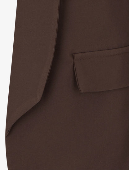 Unifarbener Blazer mit dekorativen Taschen - Braun
