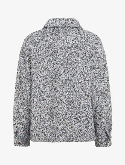 Manteau court effet laine bouclée - Gris - 2