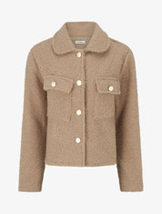 Kurzmantel in Bouclé-Wolloptik - Maulwurf