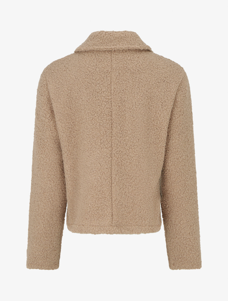 Kurzmantel in Bouclé-Wolloptik - Maulwurf