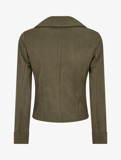 Veste en suédine à fermeture zippée - Kaki - 2