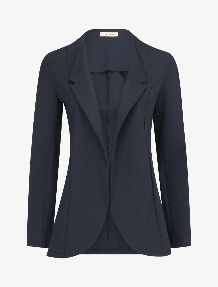 Veste à col biseauté - Marine - 1