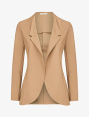 Veste à col biseauté - Taupe - 1