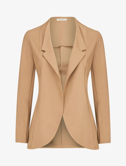 Veste à col biseauté - Taupe - 1