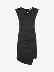 Robe style portefeuille à col bijou - Noir - 1
