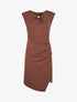 Robe style portefeuille à col bijou - Marron - 1