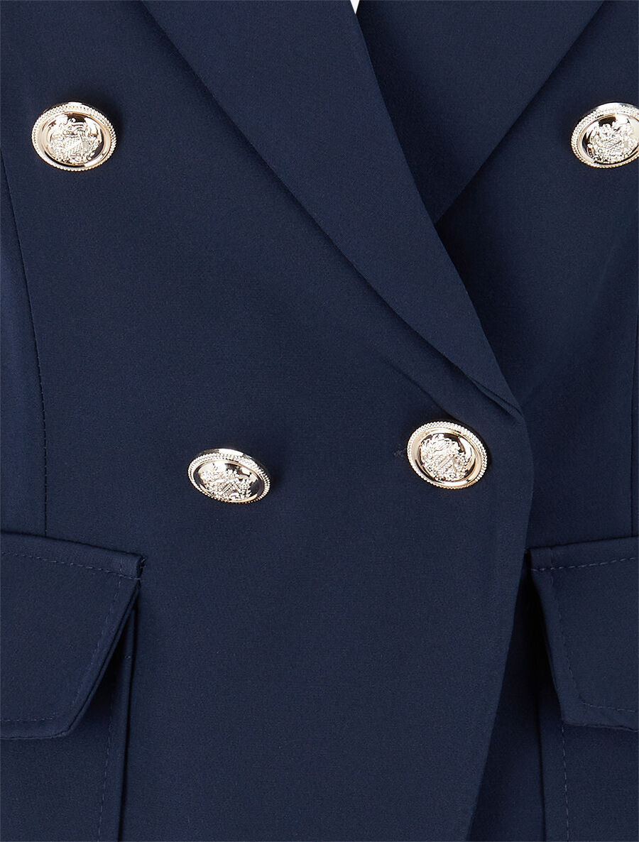 Veste boutonnée à grandes poches - Marine - 3