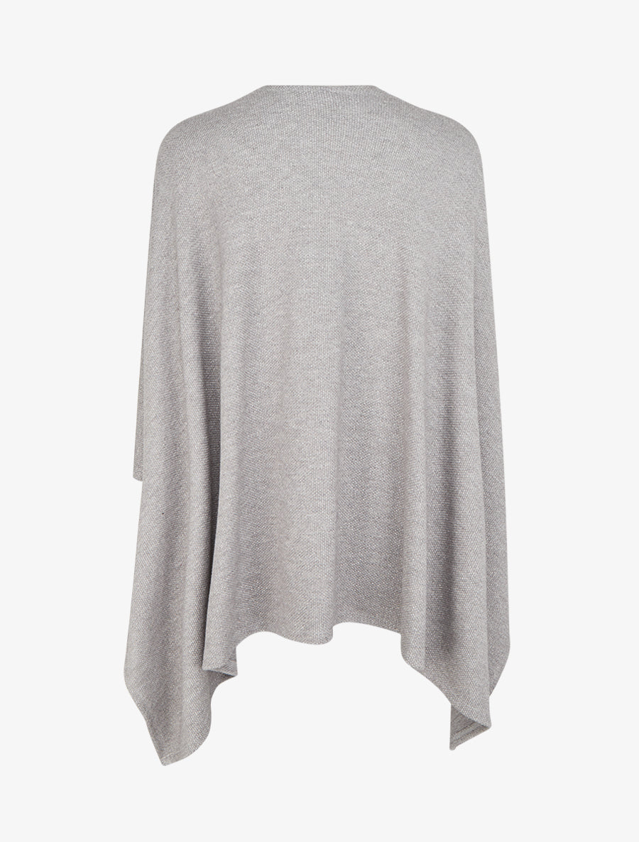 Poncho uni irisé à nouer - Gris - 2