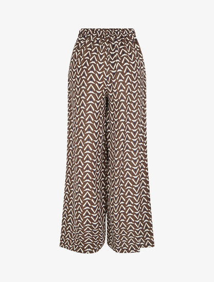 Pantalon ample imprimé géométrique - Marron - 2