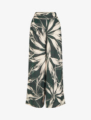 Pantalon ample imprimé feuillage - Vert sapin - 1