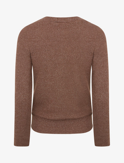 Pull superposé effet gaufré irisé - Marron - 2