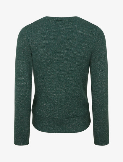 Pull superposé effet gaufré irisé - Vert foncé - 2