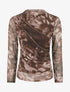 Top imprimé graphique en tulle - Marron - 1
