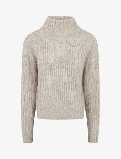 Pull duveteux en maille irisée - Taupe clair - 1