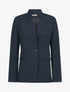 Veste longue à col cranté - Marine - 4