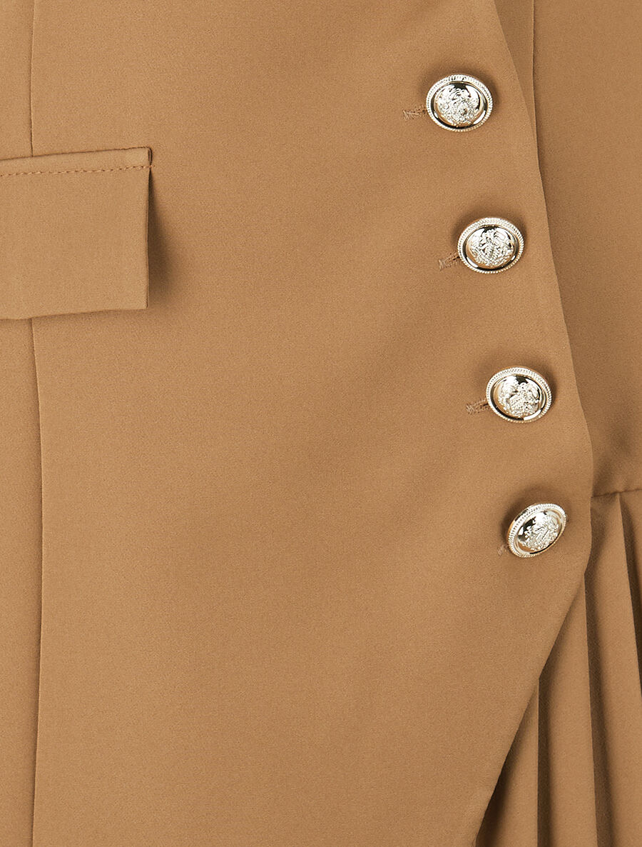 Veste longue à plis - Camel - 3