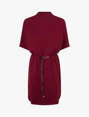 Robe pull droite à manches courtes - Lie de vin - 1