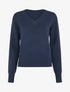 Pull uni à boutons décoratifs - Marine - 1