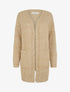 Gilet long uni à sequins - Beige - 1