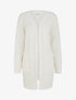 Gilet long uni à sequins - Blanc - 1