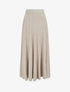 Jupe longue unie plissée - Beige - 1