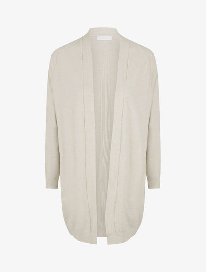 Gilet long ample à manches chauve-souris - Beige - 1