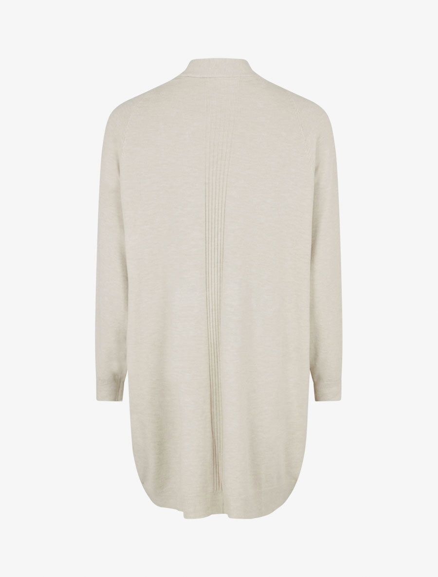 Gilet long ample à manches chauve-souris - Beige - 2