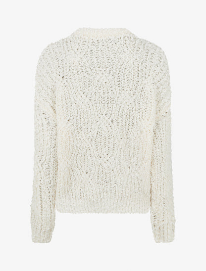 Pull droit en maille épaisse - Écru - 2