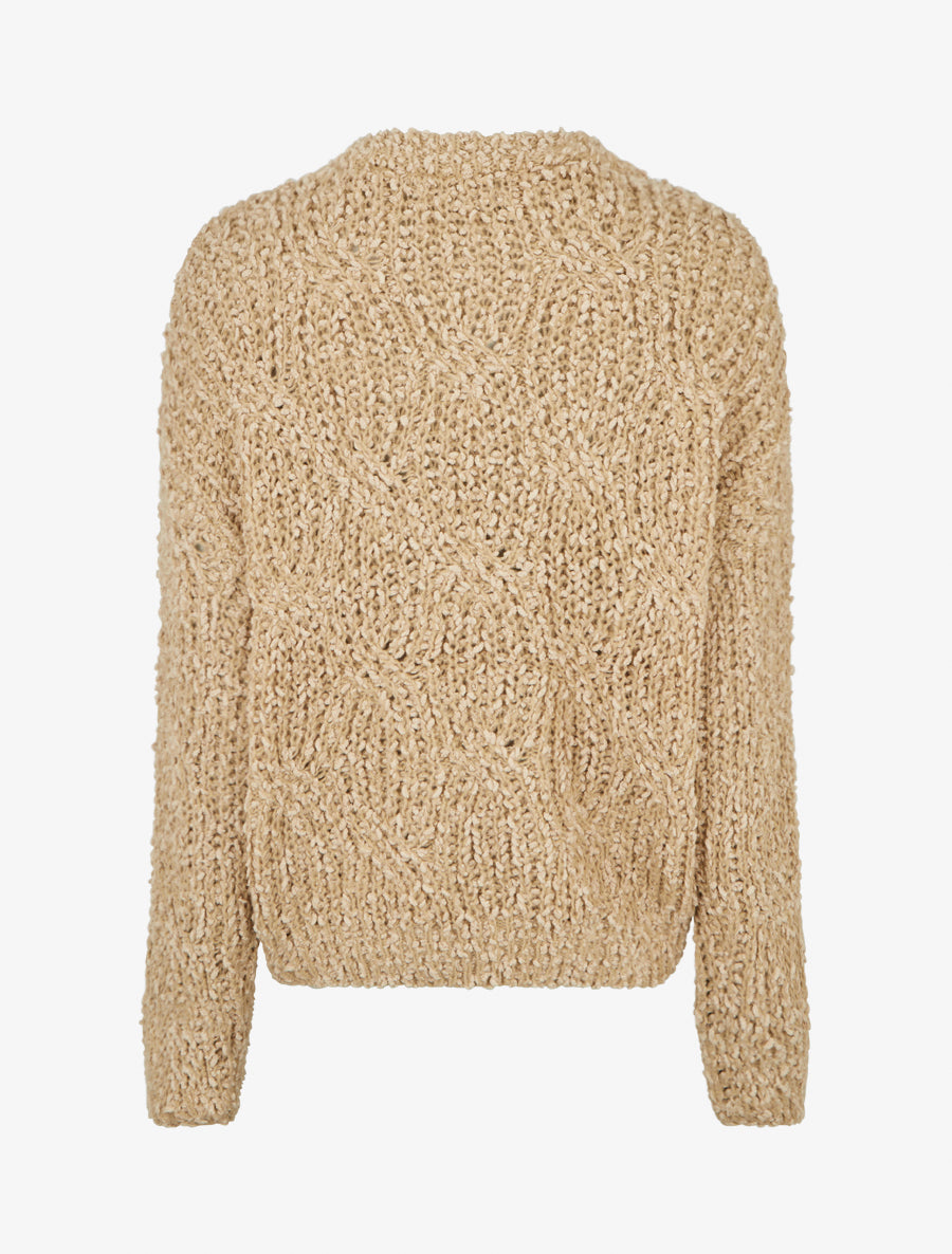 Pull droit en maille épaisse - Camel - 2