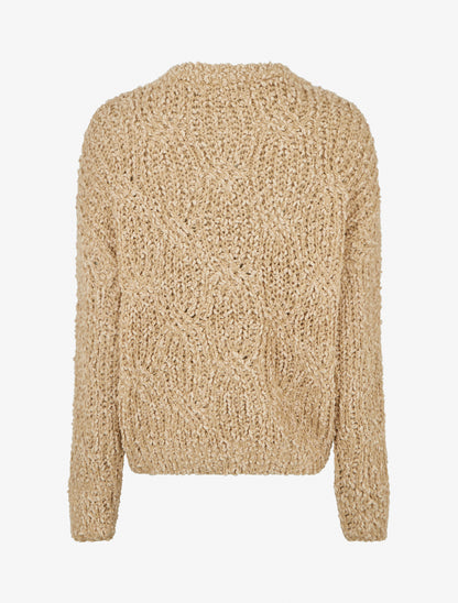 Pull droit en maille épaisse - Camel - 2