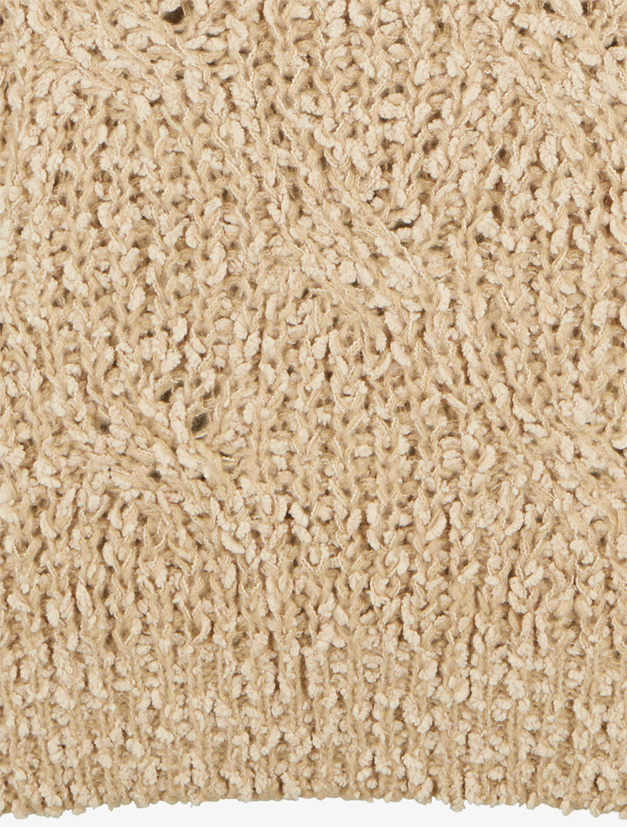 Pull droit en maille épaisse - Camel - 3